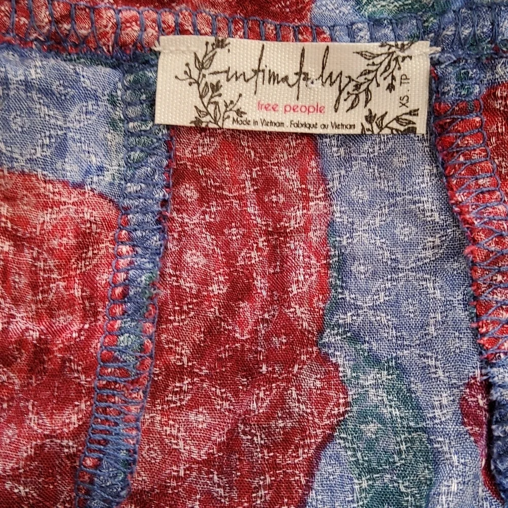 Free People Intemately Everything's Rosy Floral Print Bodysuit Size XS
